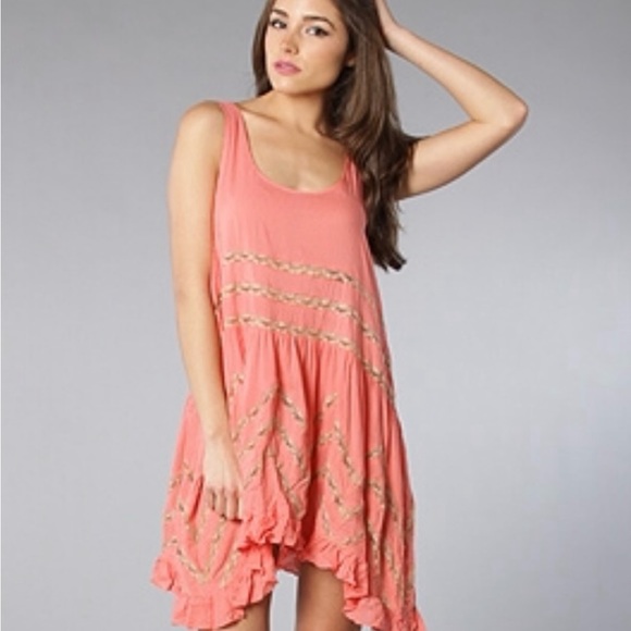 Free People Dresses & Skirts - Free People Viole and Lace Slip in salmon